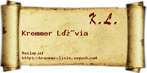 Kremmer Lívia névjegykártya